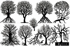 Trees with Reyna, Isla and Euan with roots tattoo idea