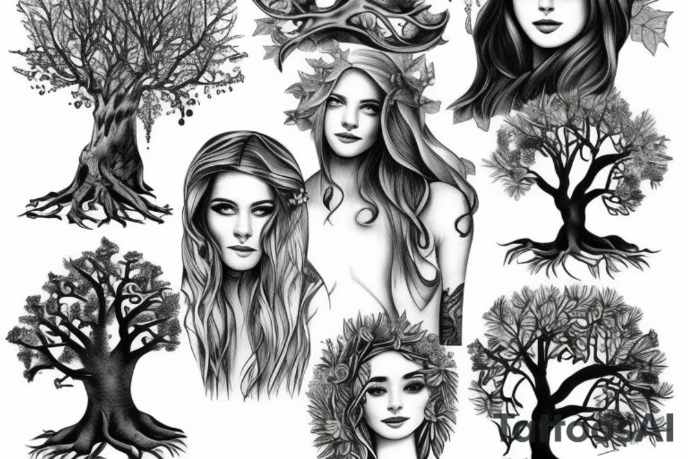 Trees with Reyna, Isla and Euan with roots tattoo idea