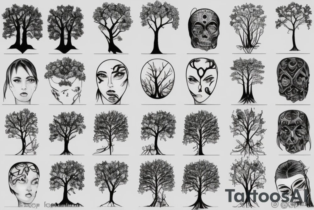 Trees with Reyna, Isla and Euan with roots tattoo idea
