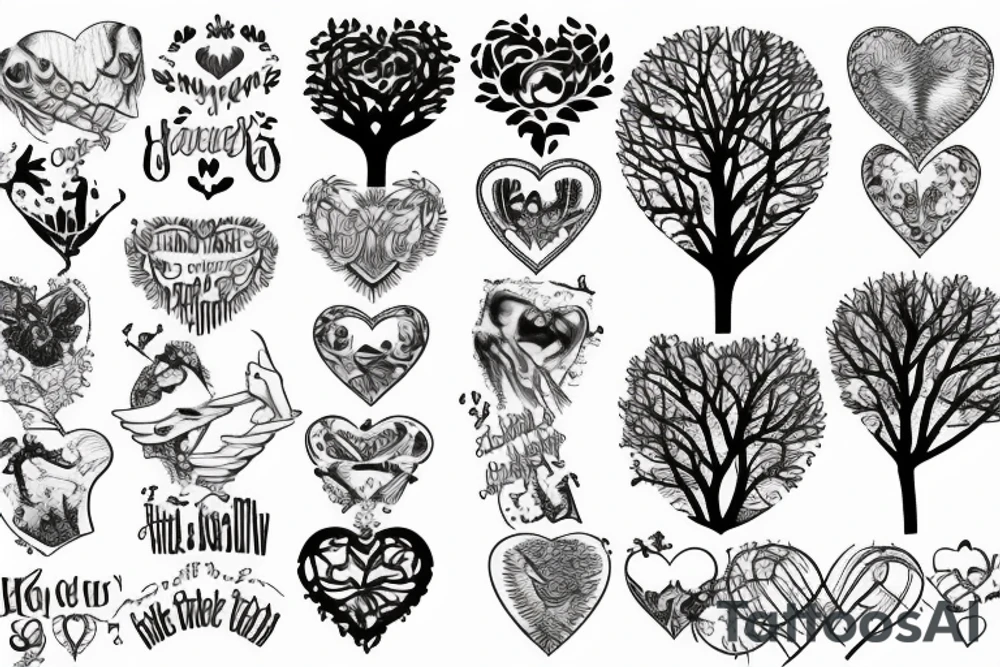 Tree made of hearts tattoo idea