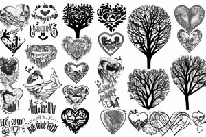 Tree made of hearts tattoo idea