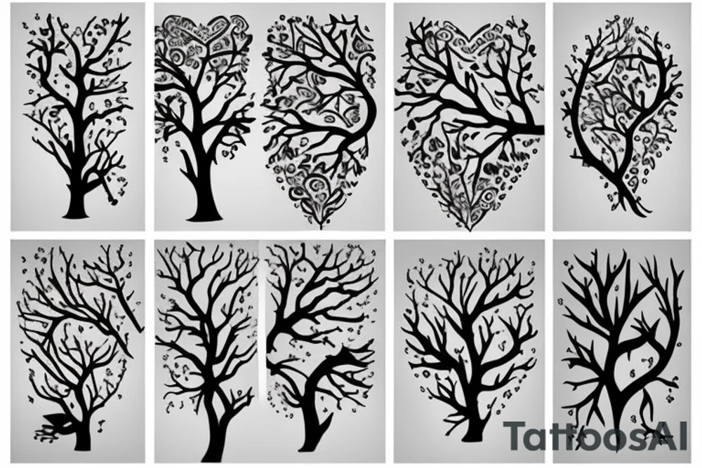 Tree made of hearts tattoo idea