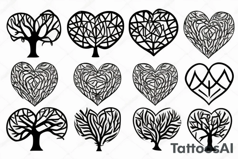 Tree made of hearts tattoo idea