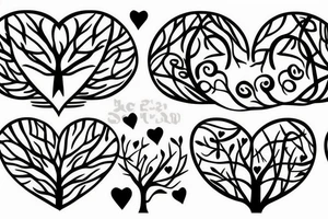 Tree made of hearts tattoo idea