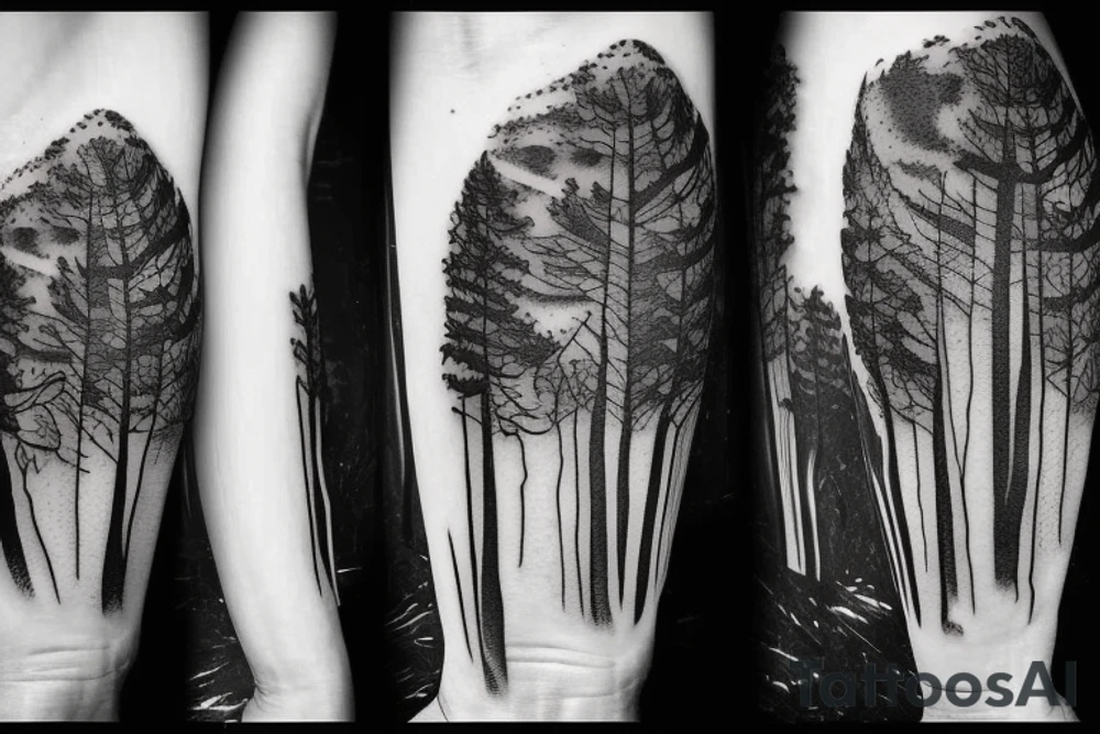 Forest in outer space tattoo idea