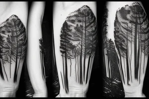 Forest in outer space tattoo idea