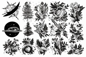 Forest in outer space tattoo idea