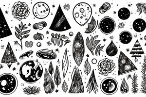Forest with outer space above tattoo idea