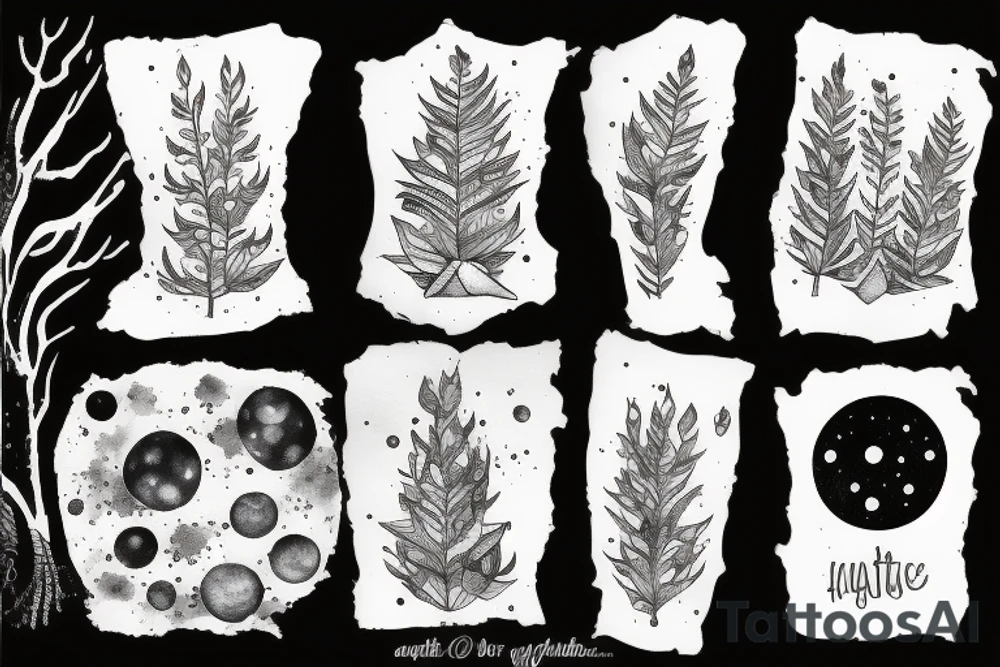 Forest with outer space above tattoo idea