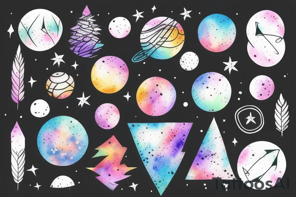 Forest with outer space above tattoo idea