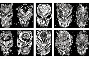 Forest with outer space above tattoo idea