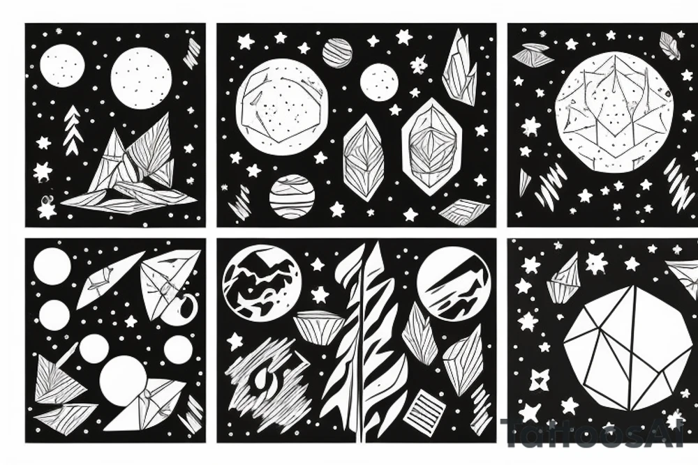 Forest with outer space above tattoo idea