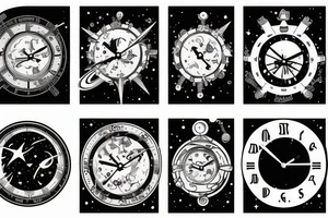 Outer space clock tattoo idea