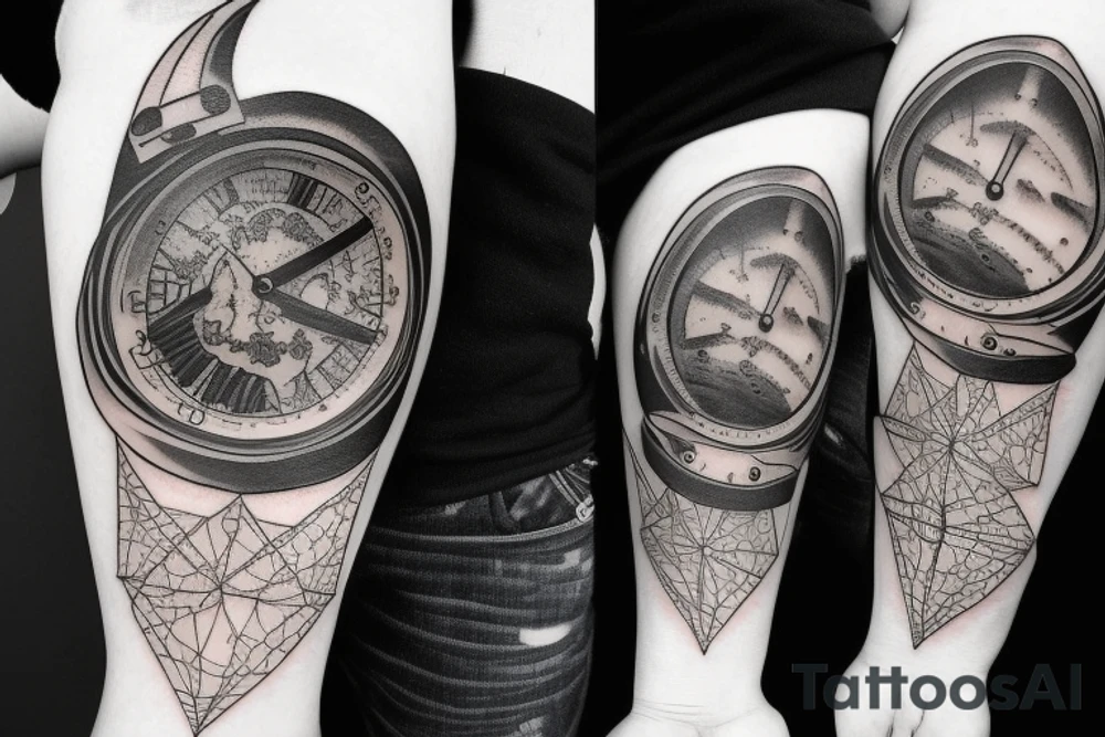 Outer space clock tattoo idea
