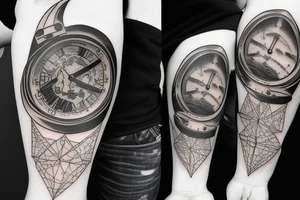 Outer space clock tattoo idea