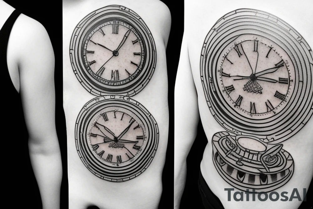 Clock outer space tattoo idea