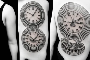 Clock outer space tattoo idea