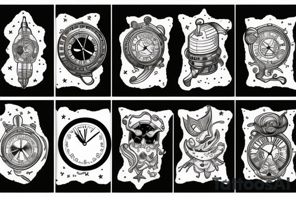 Clock outer space tattoo idea