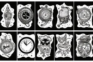 Clock outer space tattoo idea