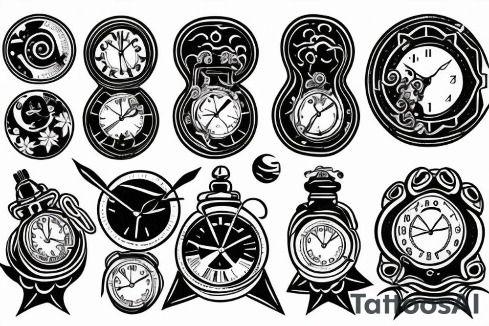 Clock outer space tattoo idea