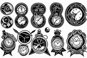 Clock outer space tattoo idea