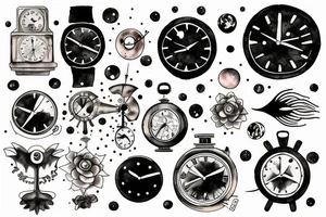 Clock outer space tattoo idea