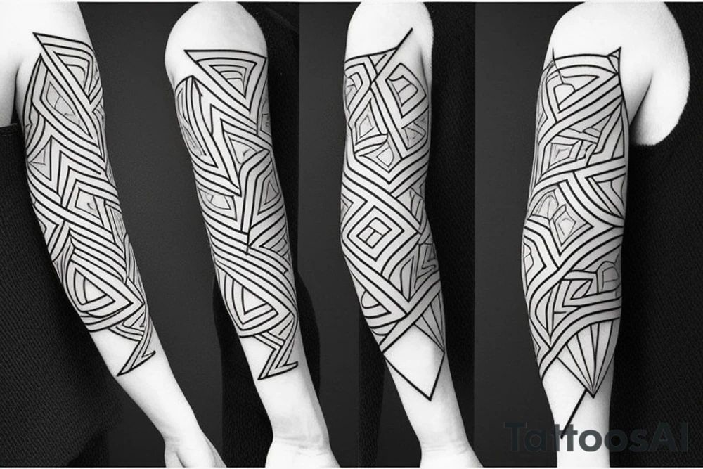 Geometric forearm tattoo idea
