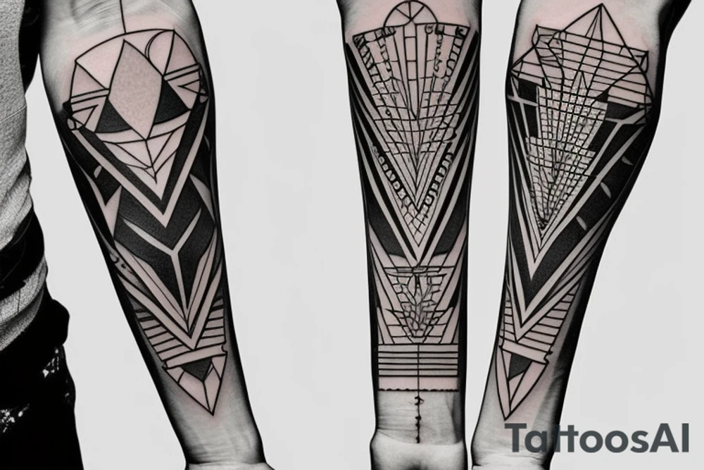 Geometric forearm tattoo idea