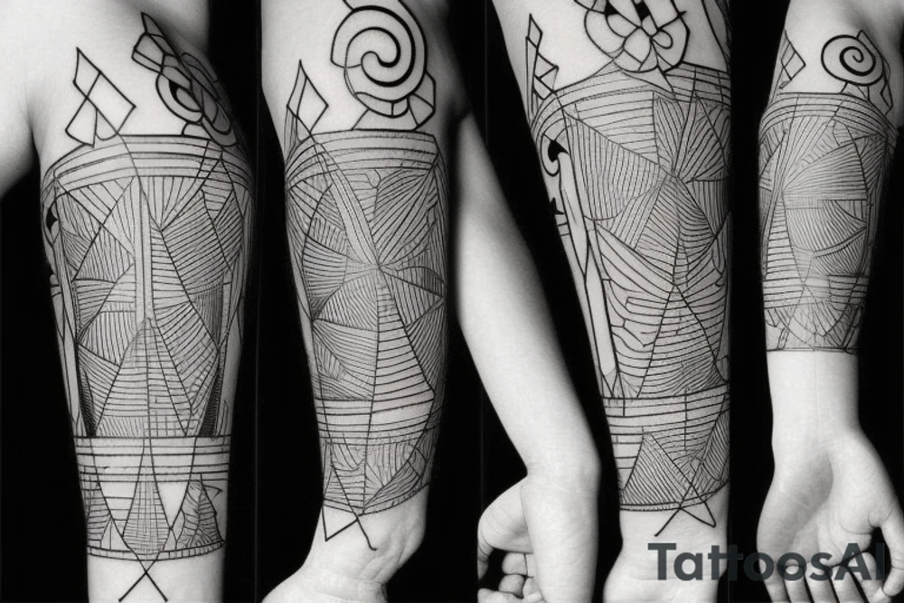 Geometric forearm tattoo idea