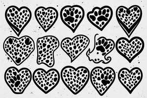 Dog paw print with heart tattoo idea