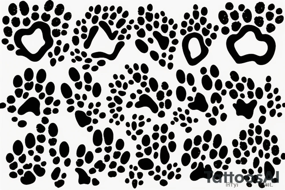 Dog paw print with heart tattoo idea