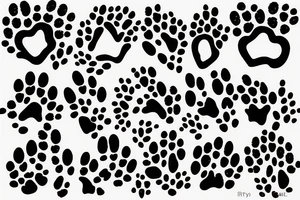 Dog paw print with heart tattoo idea