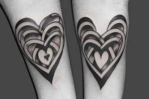 Paw with heart infinity tattoo idea
