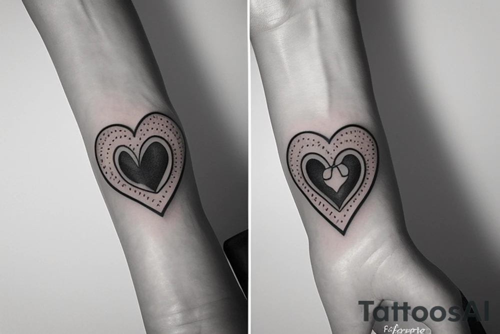 Paw with heart infinity tattoo idea