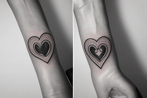 Paw with heart infinity tattoo idea