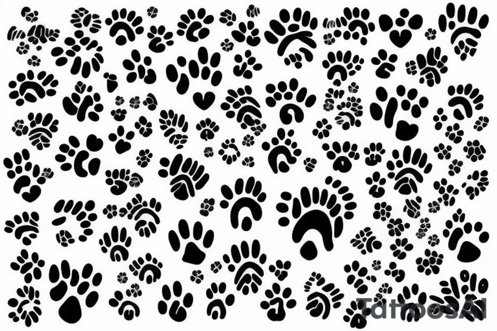 Paw with heart infinity tattoo idea