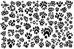 Paw with heart infinity tattoo idea