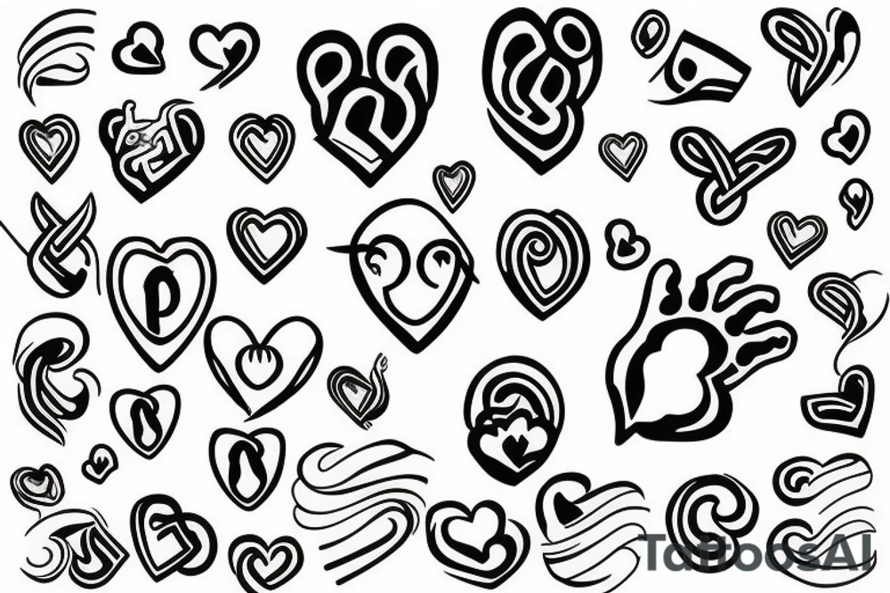 Paw with heart infinity tattoo idea