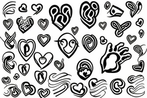 Paw with heart infinity tattoo idea