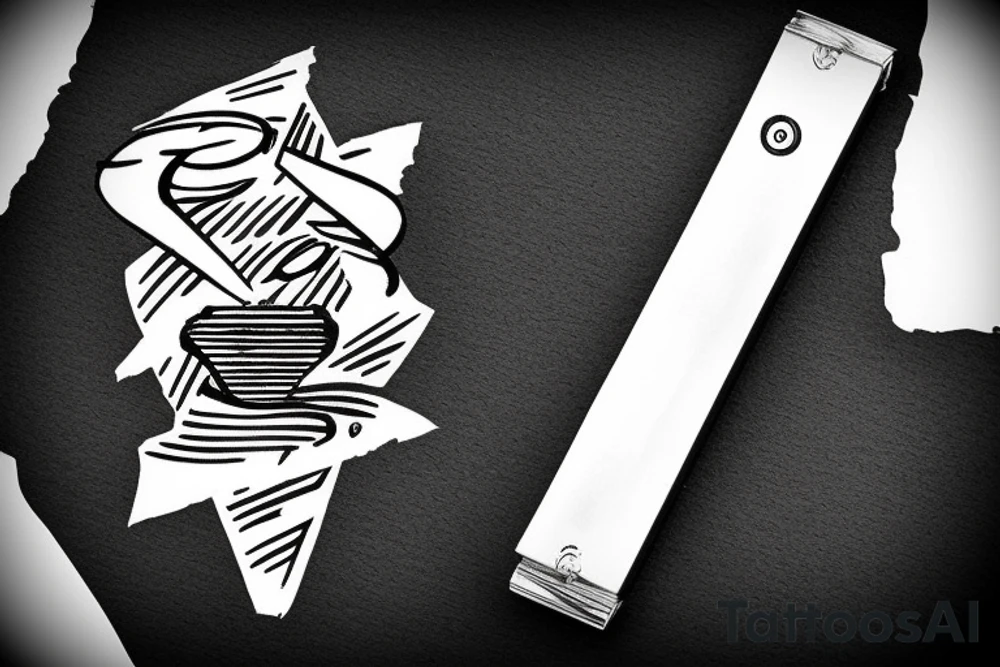 Straight razor blade overlapped by a dollar sign tattoo idea Straight razor blade overlapped by a dollar sign tattoo idea