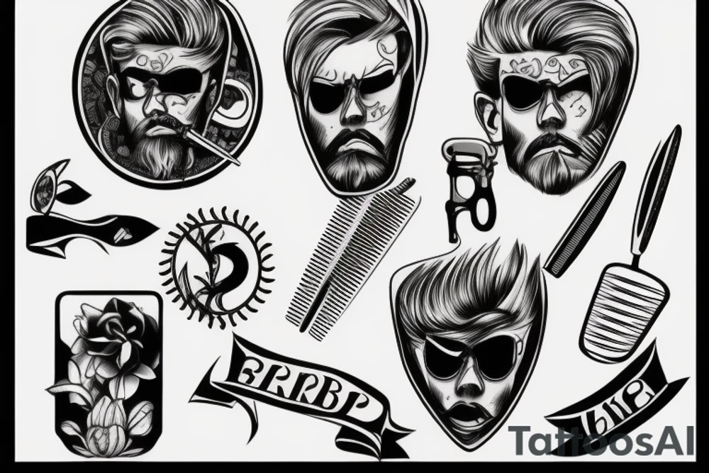 Design a tattoo for a barber tattoo idea