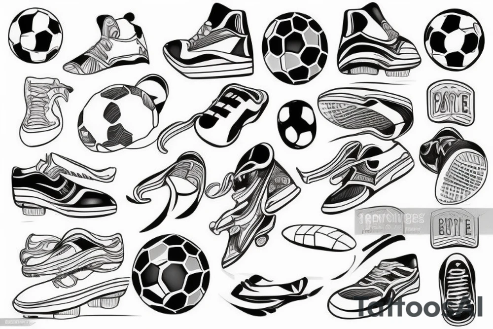 un footballeur sur un building tattoo idea