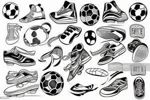 un footballeur sur un building tattoo idea