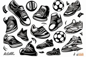 un footballeur sur un building tattoo idea