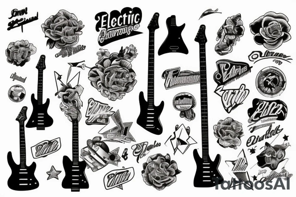 electric guitar tattoo idea