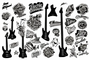 electric guitar tattoo idea