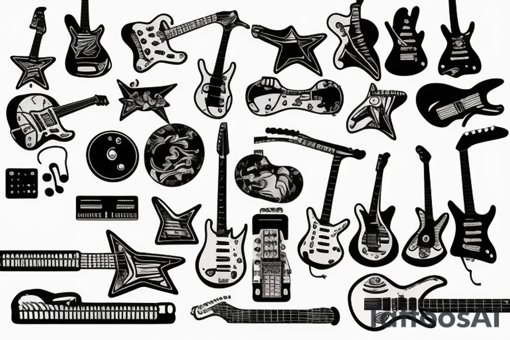 electric guitar tattoo idea