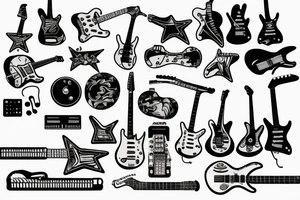 electric guitar tattoo idea