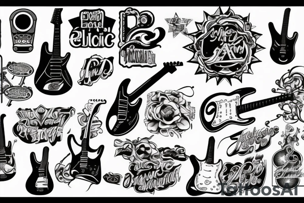 electric guitar tattoo idea