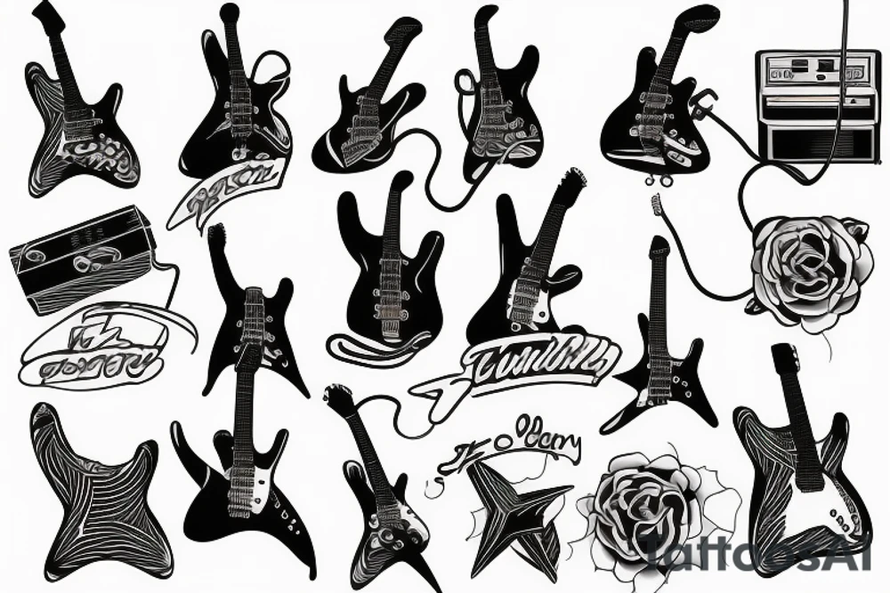 electric guitar tattoo idea